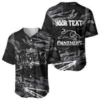 Personalized Penrith Panthers Baseball Jersey Graffiti Grunge Abstract Urban Street Style Design