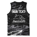 Personalized Penrith Panthers Basketball Jersey Graffiti Grunge Abstract Urban Street Style Design