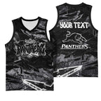 Personalized Penrith Panthers Basketball Jersey Graffiti Grunge Abstract Urban Street Style Design