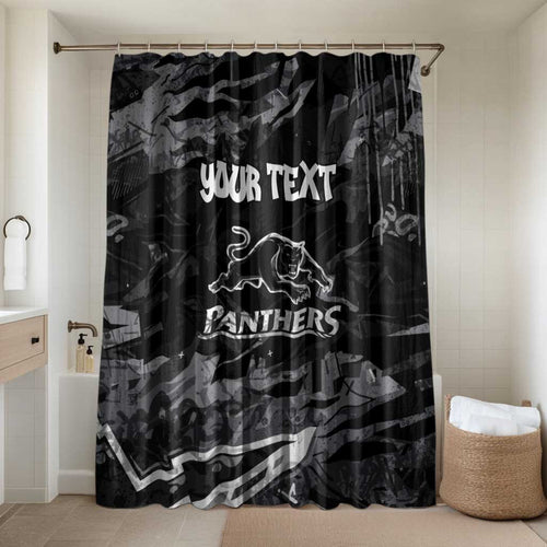 Personalized Penrith Panthers Bathroom Set Graffiti Grunge Abstract Urban Street Style Design