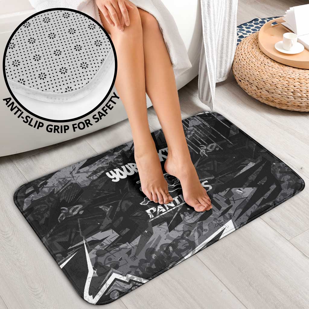 Personalized Penrith Panthers Bathroom Set Graffiti Grunge Abstract Urban Street Style Design
