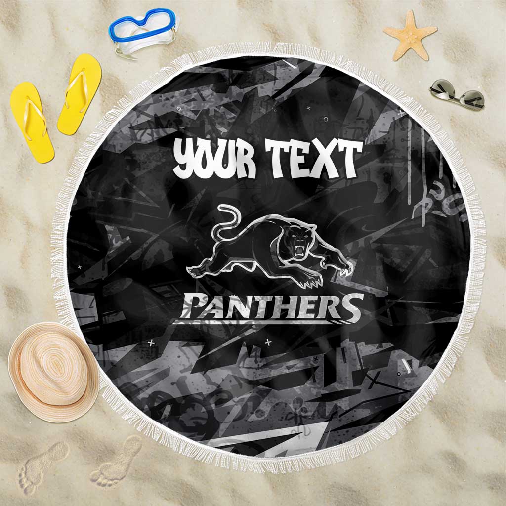 Personalized Penrith Panthers Beach Blanket Graffiti Grunge Abstract Urban Street Style Design