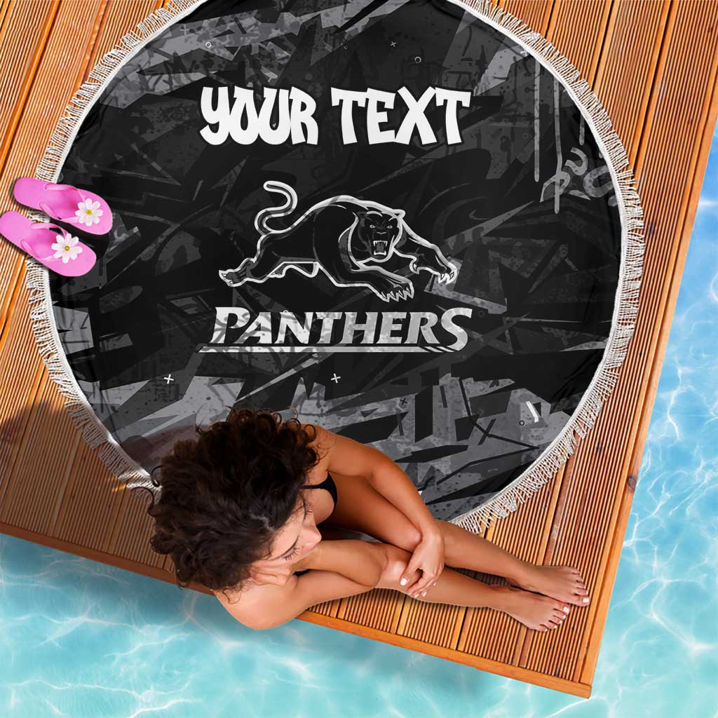 Personalized Penrith Panthers Beach Blanket Graffiti Grunge Abstract Urban Street Style Design