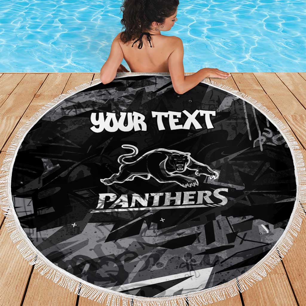 Personalized Penrith Panthers Beach Blanket Graffiti Grunge Abstract Urban Street Style Design