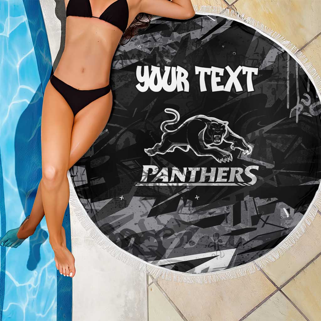 Personalized Penrith Panthers Beach Blanket Graffiti Grunge Abstract Urban Street Style Design