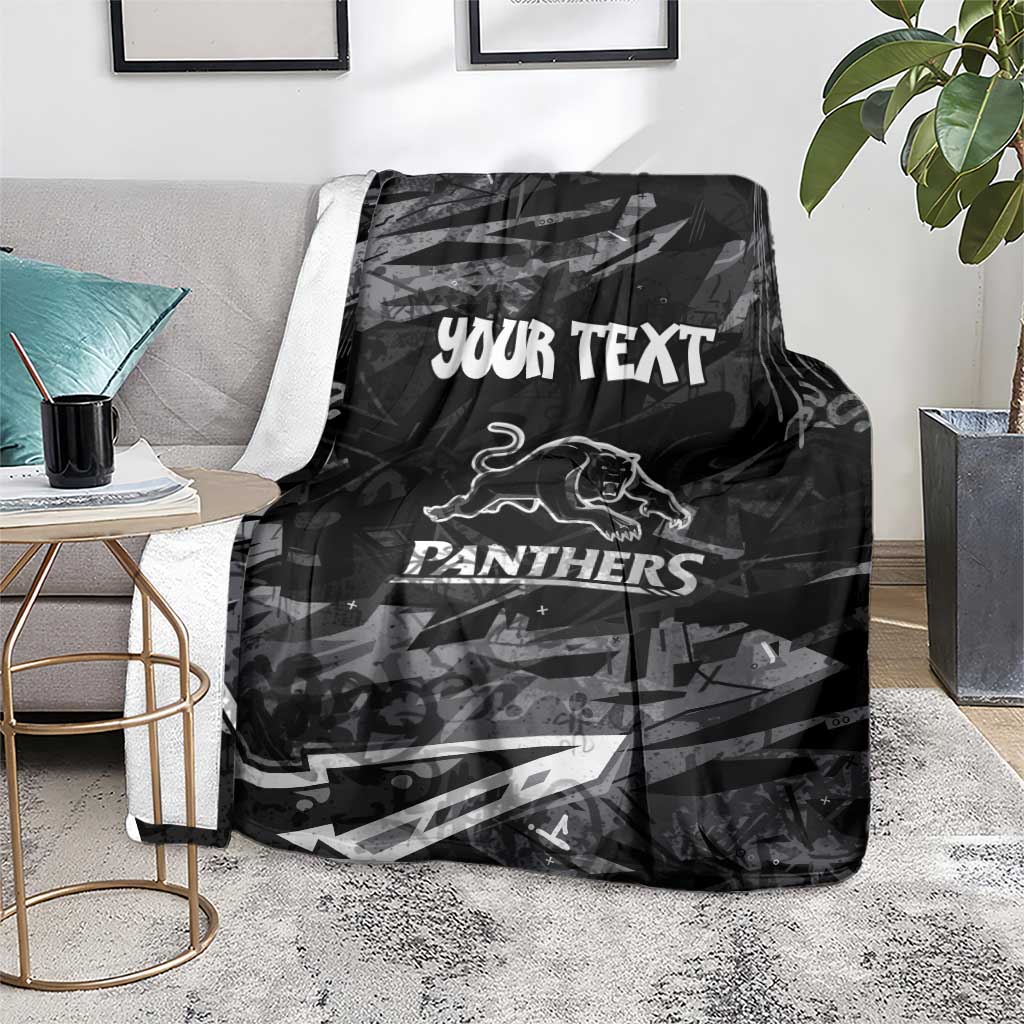 Personalized Penrith Panthers Blanket Graffiti Grunge Abstract Urban Street Style Design