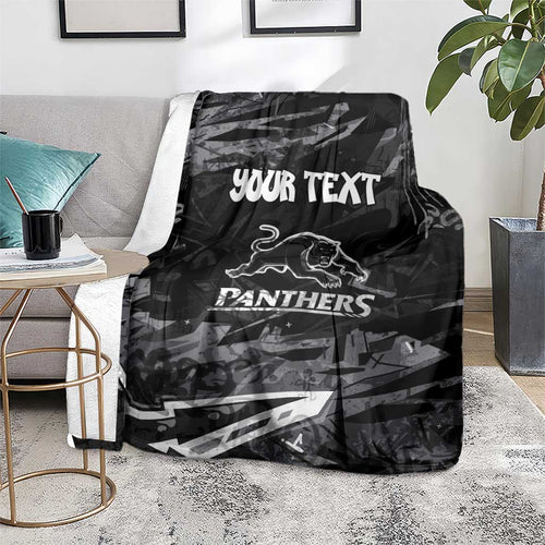 Personalized Penrith Panthers Blanket Graffiti Grunge Abstract Urban Street Style Design