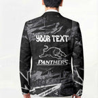 Personalized Penrith Panthers Blazer Graffiti Grunge Abstract Urban Street Style Design