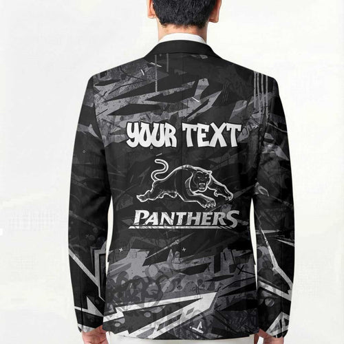 Personalized Penrith Panthers Blazer Graffiti Grunge Abstract Urban Street Style Design