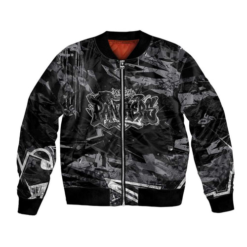 Personalized Penrith Panthers Bomber Jacket Graffiti Grunge Abstract Urban Street Style Design