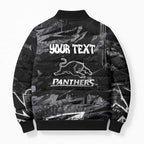 Personalized Penrith Panthers Bomber Puffer Jacket Graffiti Grunge Abstract Urban Street Style Design
