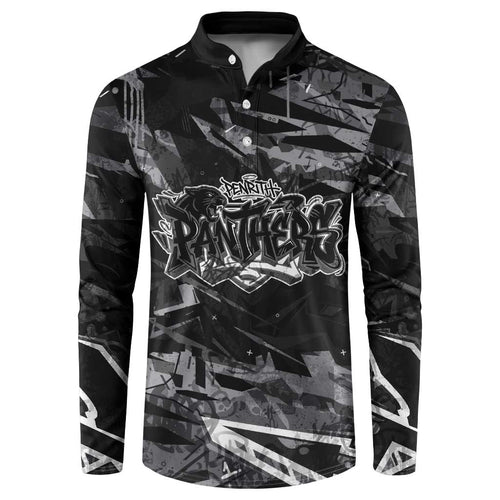 Personalized Penrith Panthers Button Sweatshirt Graffiti Grunge Abstract Urban Street Style Design