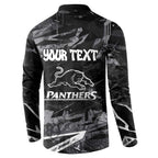 Personalized Penrith Panthers Button Sweatshirt Graffiti Grunge Abstract Urban Street Style Design