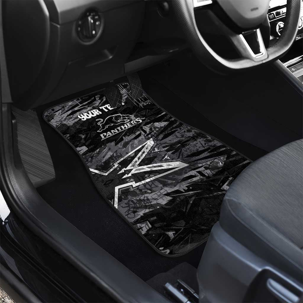 Personalized Penrith Panthers Car Mats Graffiti Grunge Abstract Urban Street Style Design