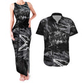 Personalized Penrith Panthers Couples Matching Tank Maxi Dress and Hawaiian Shirt Graffiti Grunge Abstract Urban Street Style Design