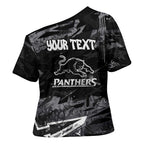 Personalized Penrith Panthers Cross Shoulder Shirt Graffiti Grunge Abstract Urban Street Style Design