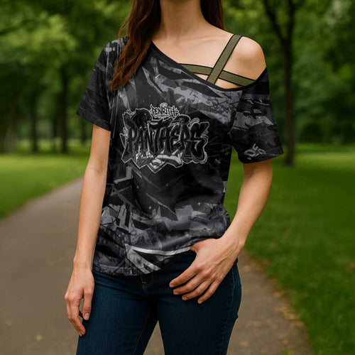 Personalized Penrith Panthers Cross Shoulder Shirt Graffiti Grunge Abstract Urban Street Style Design