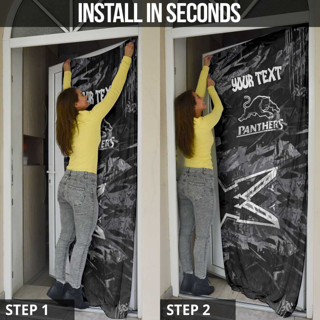 Personalized Penrith Panthers Door Cover Graffiti Grunge Abstract Urban Street Style Design