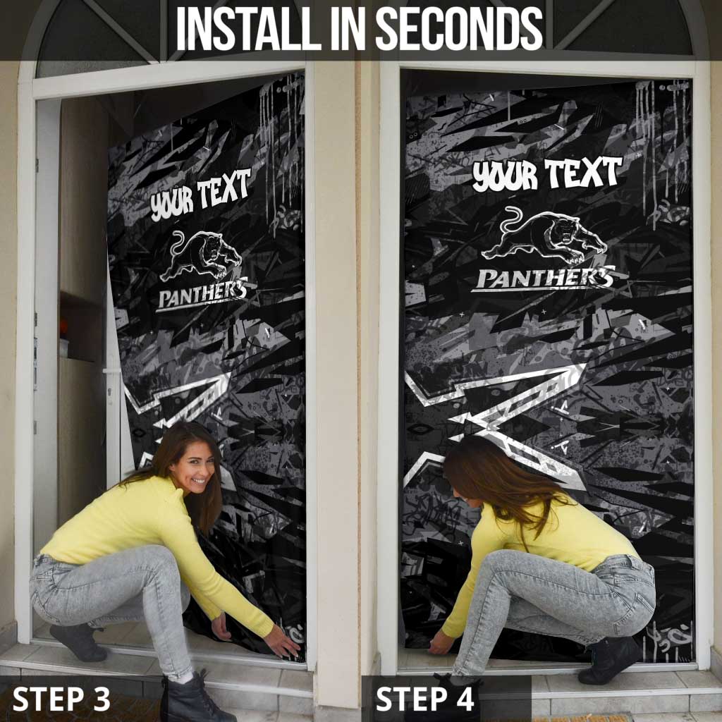Personalized Penrith Panthers Door Cover Graffiti Grunge Abstract Urban Street Style Design