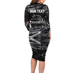 Personalized Penrith Panthers Family Matching Long Sleeve Bodycon Dress and Hawaiian Shirt Graffiti Grunge Abstract Urban Street Style Design