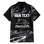 Personalized Penrith Panthers Family Matching Off Shoulder Maxi Dress and Hawaiian Shirt Graffiti Grunge Abstract Urban Street Style Design