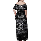 Personalized Penrith Panthers Family Matching Off Shoulder Maxi Dress and Hawaiian Shirt Graffiti Grunge Abstract Urban Street Style Design