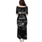 Personalized Penrith Panthers Family Matching Puletasi and Hawaiian Shirt Graffiti Grunge Abstract Urban Street Style Design