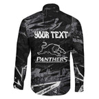 Personalized Penrith Panthers Family Matching Summer Maxi Dress and Hawaiian Shirt Graffiti Grunge Abstract Urban Street Style Design