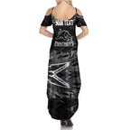 Personalized Penrith Panthers Family Matching Summer Maxi Dress and Hawaiian Shirt Graffiti Grunge Abstract Urban Street Style Design