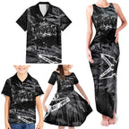 Personalized Penrith Panthers Family Matching Tank Maxi Dress and Hawaiian Shirt Graffiti Grunge Abstract Urban Street Style Design