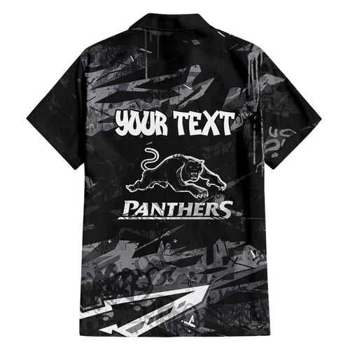 Personalized Penrith Panthers Family Matching Tank Maxi Dress and Hawaiian Shirt Graffiti Grunge Abstract Urban Street Style Design