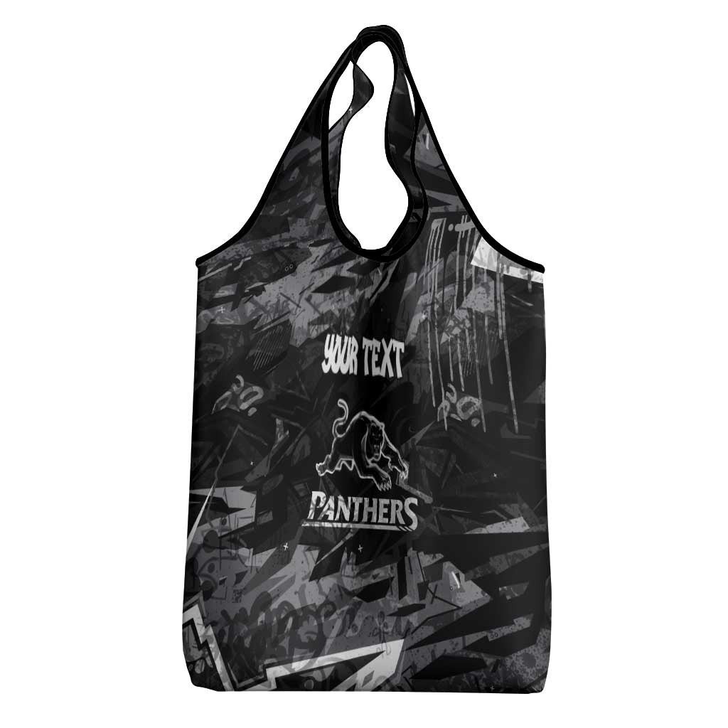 Personalized Penrith Panthers Grocery Bag Graffiti Grunge Abstract Urban Street Style Design