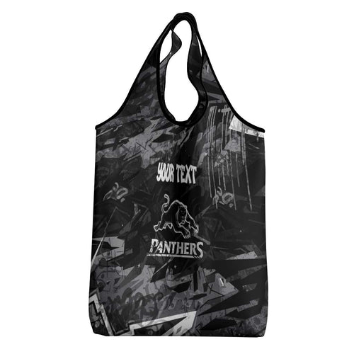 Personalized Penrith Panthers Grocery Bag Graffiti Grunge Abstract Urban Street Style Design