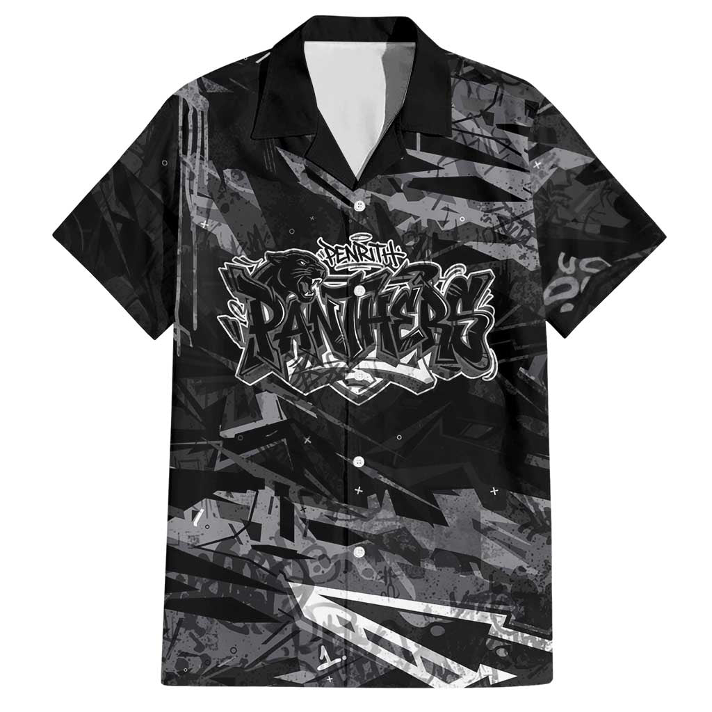 Personalized Penrith Panthers Hawaiian Shirt Graffiti Grunge Abstract Urban Street Style Design