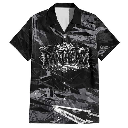 Personalized Penrith Panthers Hawaiian Shirt Graffiti Grunge Abstract Urban Street Style Design