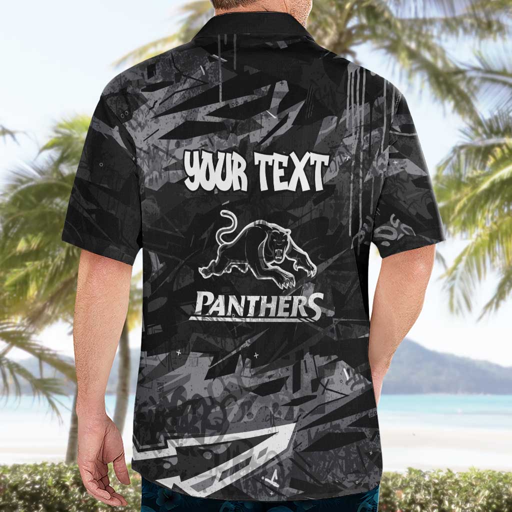 Personalized Penrith Panthers Hawaiian Shirt Graffiti Grunge Abstract Urban Street Style Design