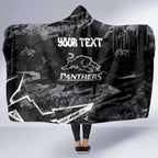 Personalized Penrith Panthers Hooded Blanket Graffiti Grunge Abstract Urban Street Style Design