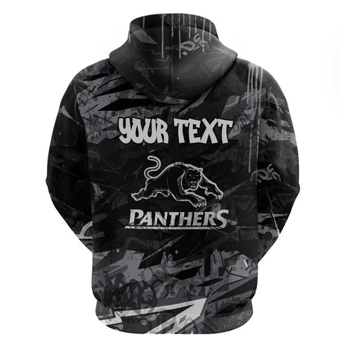 Personalized Penrith Panthers Hoodie Graffiti Grunge Abstract Urban Street Style Design