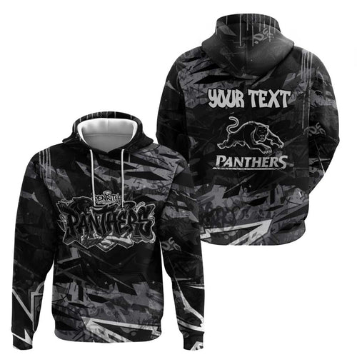 Personalized Penrith Panthers Hoodie Graffiti Grunge Abstract Urban Street Style Design