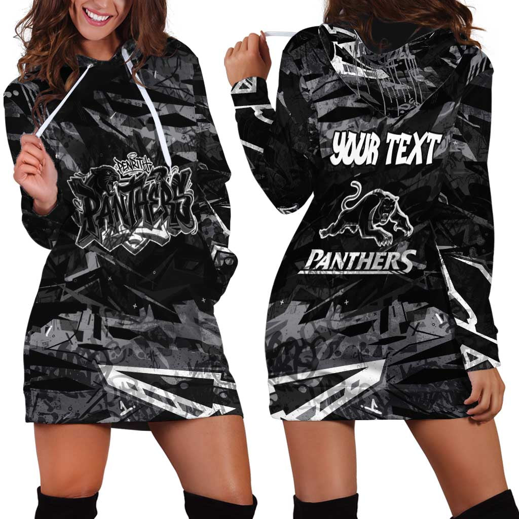 Personalized Penrith Panthers Hoodie Dress Graffiti Grunge Abstract Urban Street Style Design