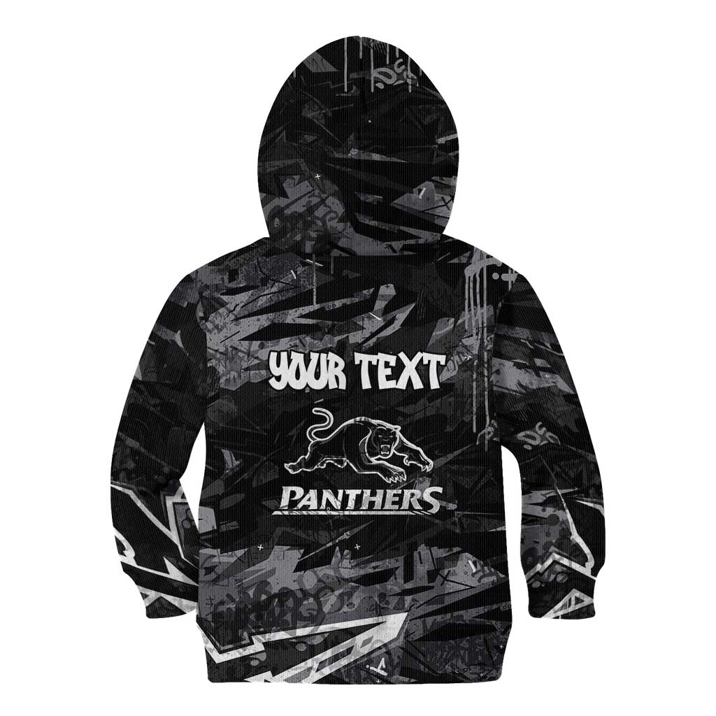 Personalized Penrith Panthers Kid Hoodie Graffiti Grunge Abstract Urban Street Style Design
