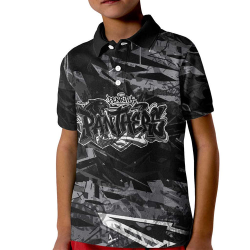 Personalized Penrith Panthers Kid Polo Shirt Graffiti Grunge Abstract Urban Street Style Design