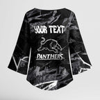 Personalized Penrith Panthers Kimono Sleeve Blouse Graffiti Grunge Abstract Urban Street Style Design