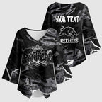 Personalized Penrith Panthers Kimono Sleeve Blouse Graffiti Grunge Abstract Urban Street Style Design