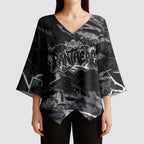 Personalized Penrith Panthers Kimono Sleeve Blouse Graffiti Grunge Abstract Urban Street Style Design