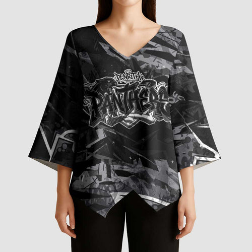 Personalized Penrith Panthers Kimono Sleeve Blouse Graffiti Grunge Abstract Urban Street Style Design