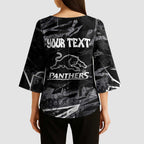 Personalized Penrith Panthers Kimono Sleeve Blouse Graffiti Grunge Abstract Urban Street Style Design