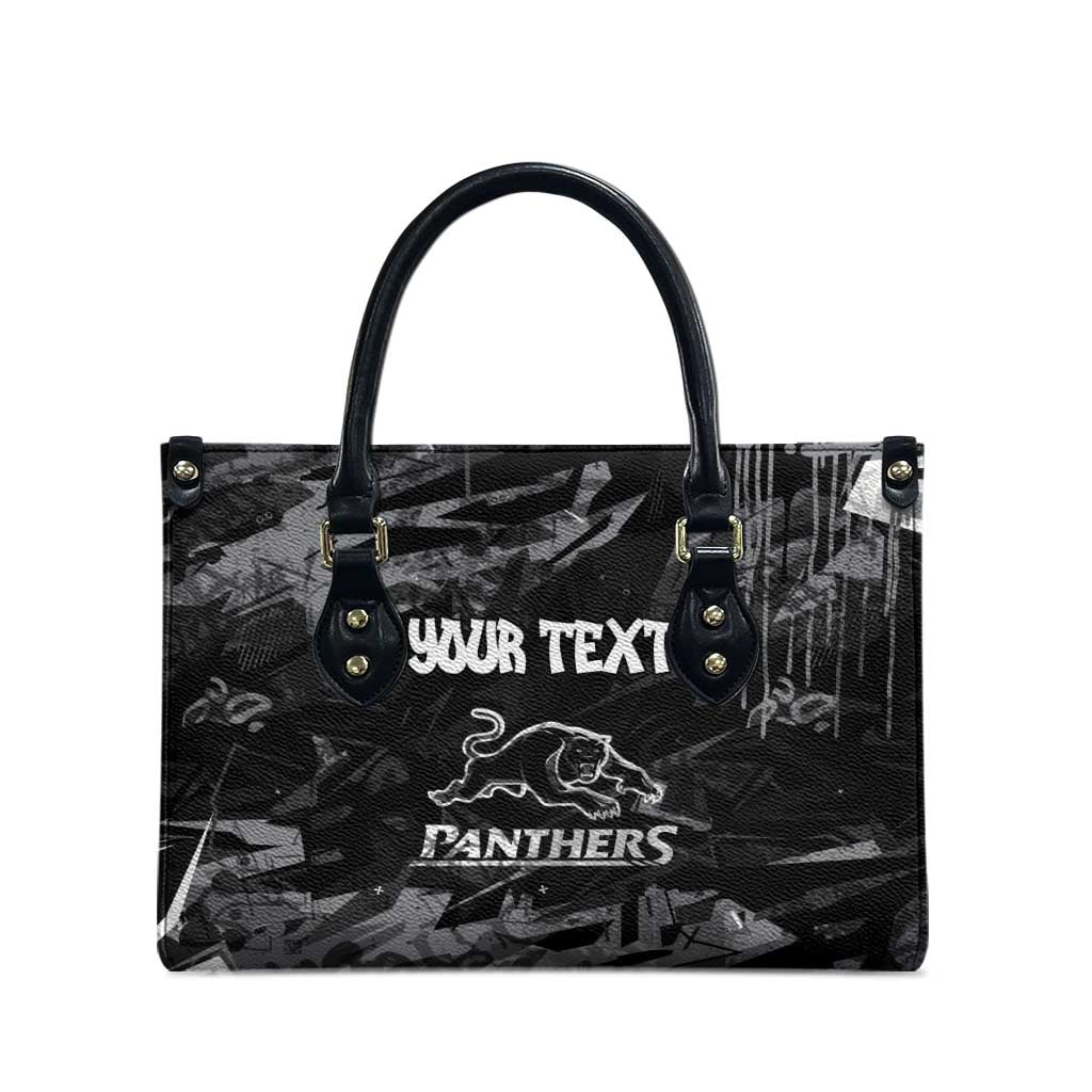 Personalized Penrith Panthers Leather Bag Graffiti Grunge Abstract Urban Street Style Design