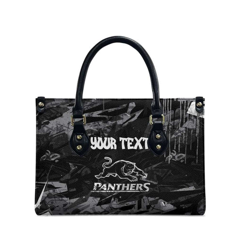 Personalized Penrith Panthers Leather Bag Graffiti Grunge Abstract Urban Street Style Design