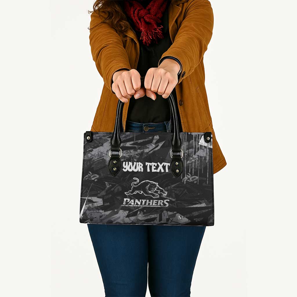 Personalized Penrith Panthers Leather Bag Graffiti Grunge Abstract Urban Street Style Design